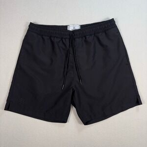 Reigning Champ Unlined 6" Shorts Men's M Black Embroidered Logo Drawstring Gym